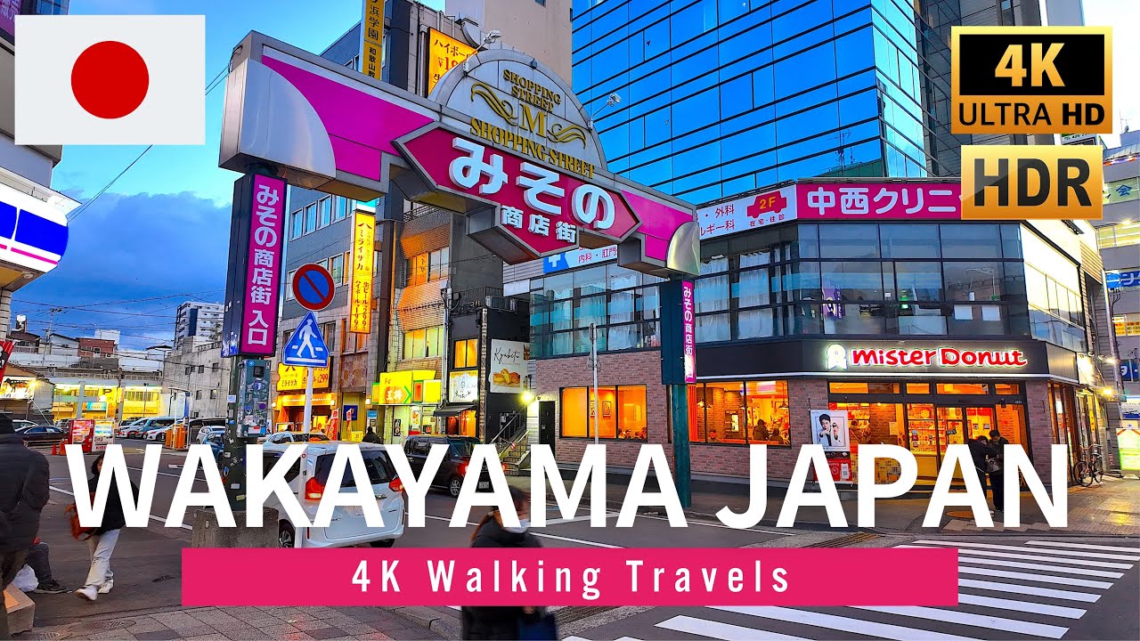 4K Japan Walk 🇯🇵 Wakayama City Center Night Walking Tour - Feb 2025｜4K HDR 60fps