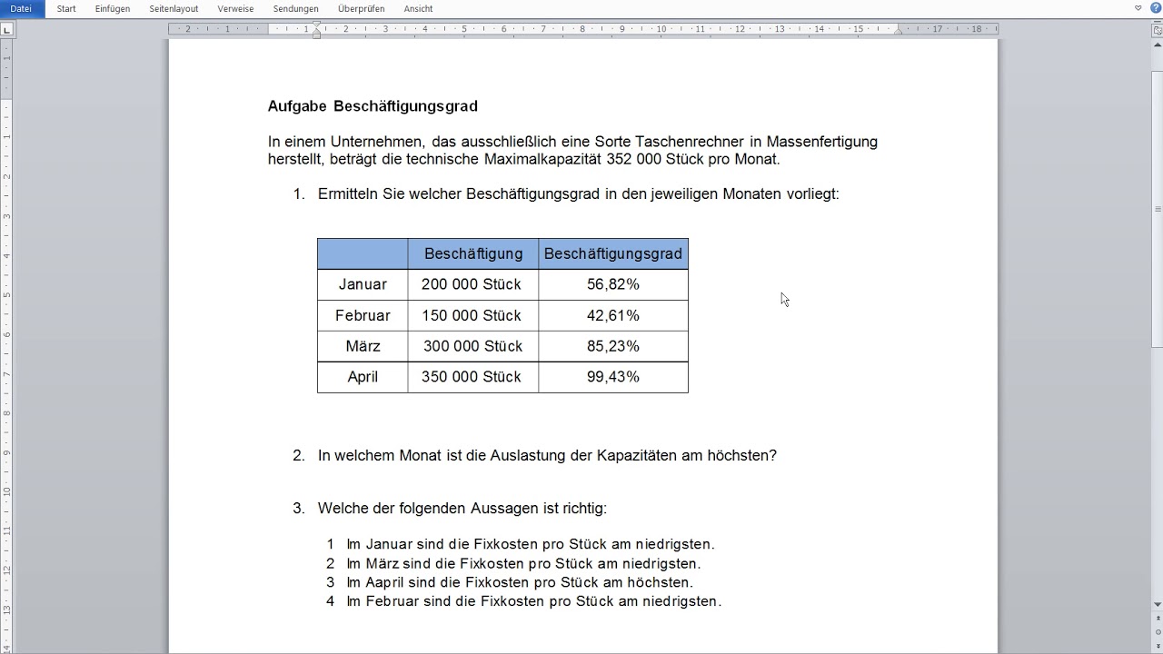 Besch&auml;ftigungsgrad