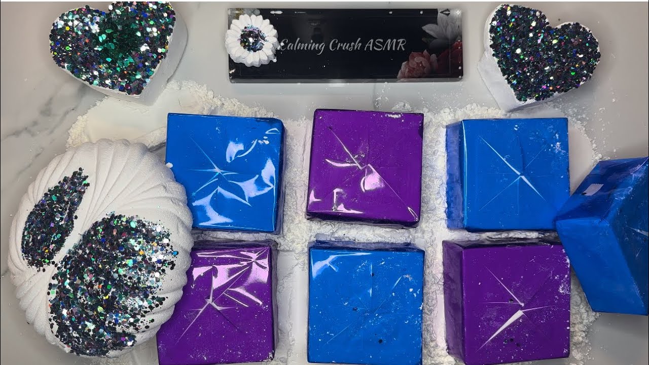 7 of 7 | Cornstarch and Glitter Bombs wrapped in Cellophane | Gym Chalk Crush ASMR