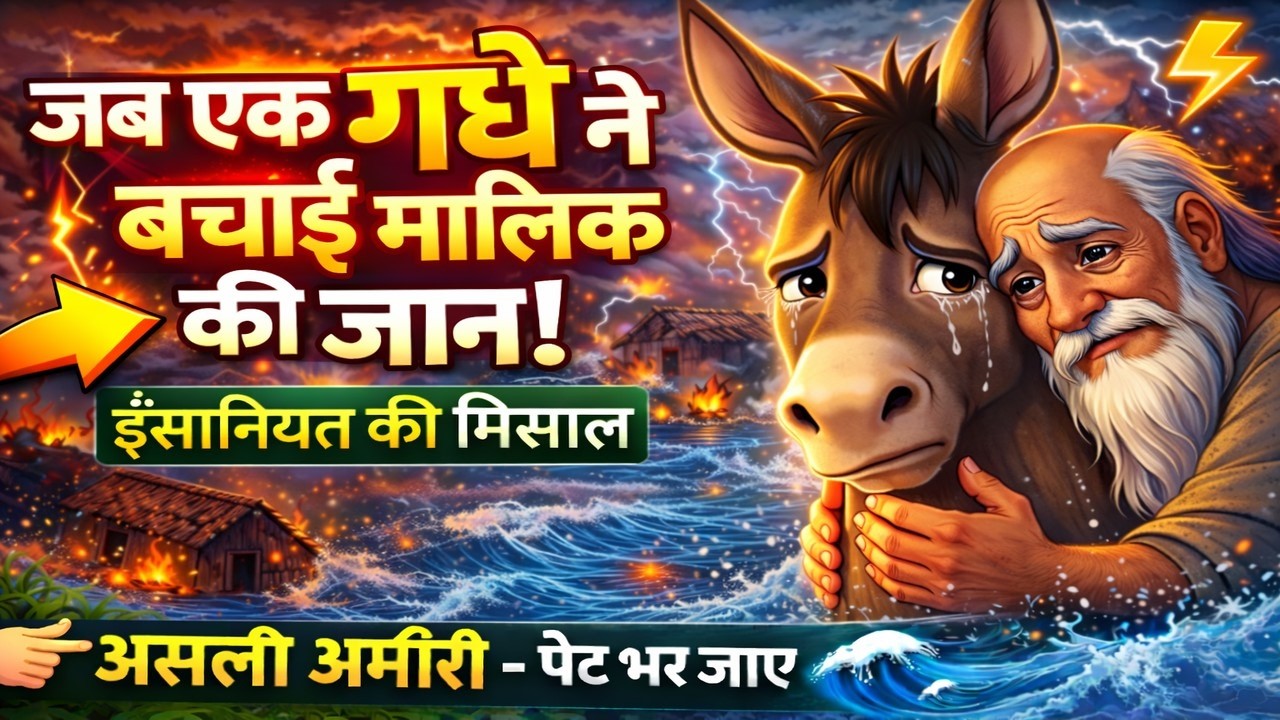 इंसानियत की मिसाल: जब एक गधे ने बचाई अपने मालिक की जान! 🏠🌊 | हरि राम और भोला की कहानी | VD5