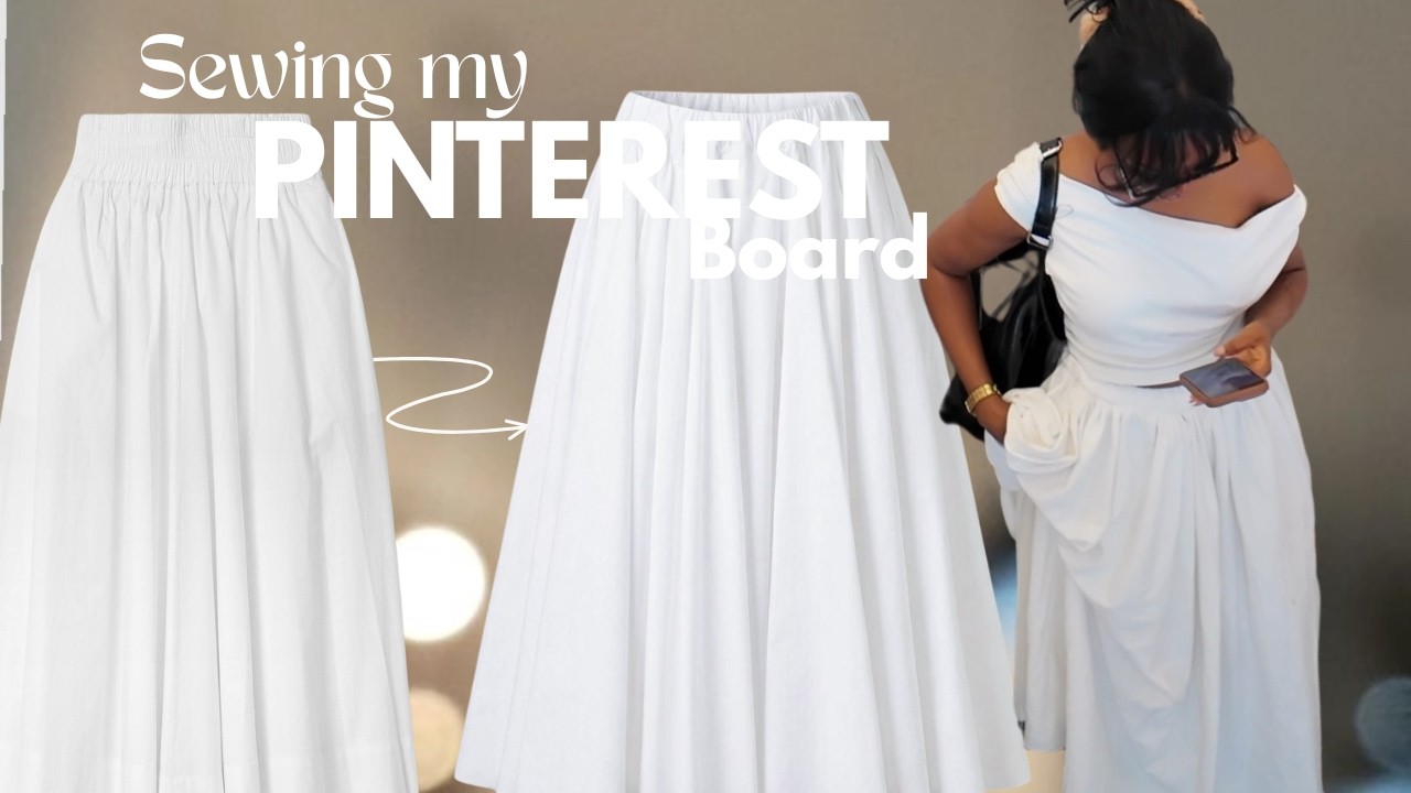 Make an Elegant White gathered Skirt- DIY gathered Skirt  (SEWING TUTORIAL)