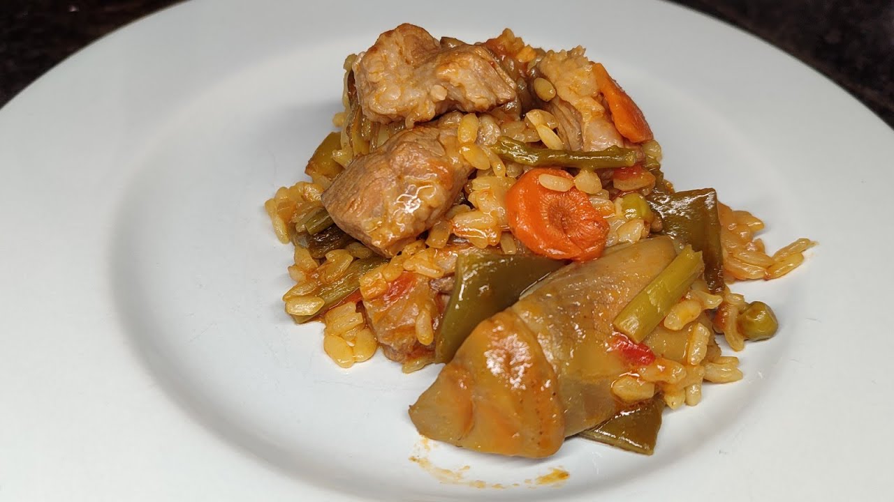 Arroz de lagarto ibérico y verduras 