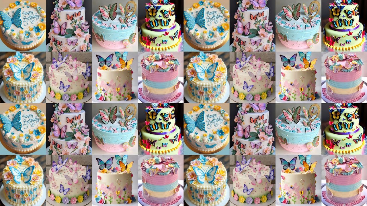 🦋Cake Birthday/Butterfly Cake/Butterfly Cake Design/Wave Cake/Birthday Cake Design/Cake Design/Cake