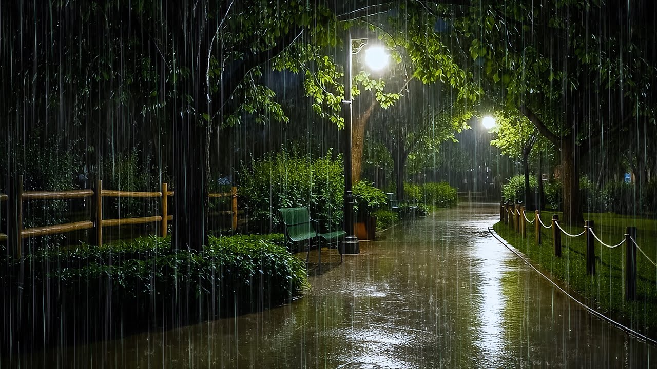 Sleep Instantly with Endless Soft Rain on Night Path | ASMR Rain to Insomnia