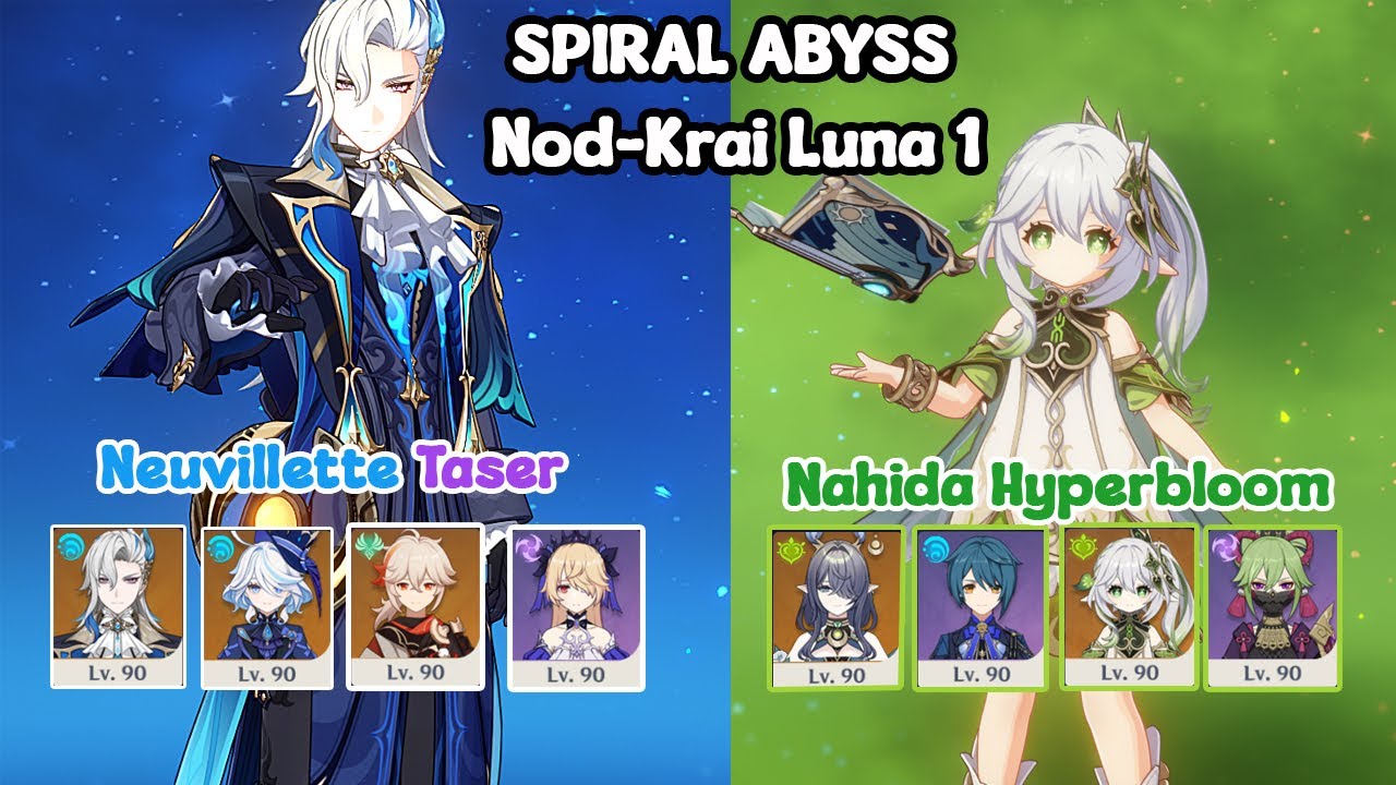 C0 Neuvillette Taser & C0 Nahida Lauma Hyperbloom Floor 12 | Spiral Abyss  Genshin Impact Luna1
