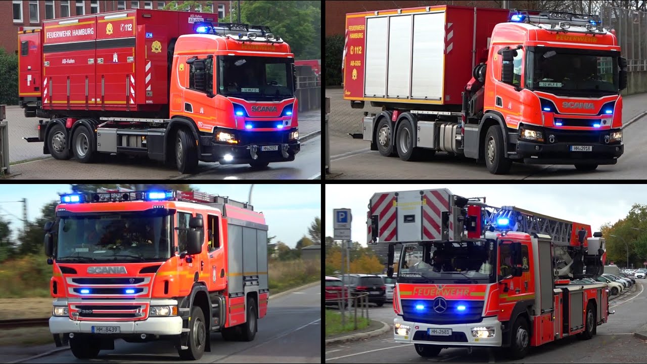 [FEUERWEHR HAMBURG im EINSATZ!] - XXL-EINSATZFAHRTEN Zusammenschnitt aus der HANSESTADT | BF & FF!