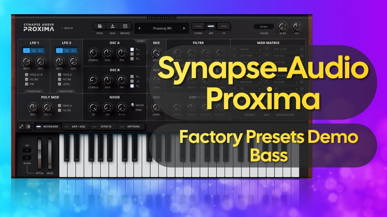 Synapse Audio Proxima &ndash; Preset Demo (No Talking) - Bass