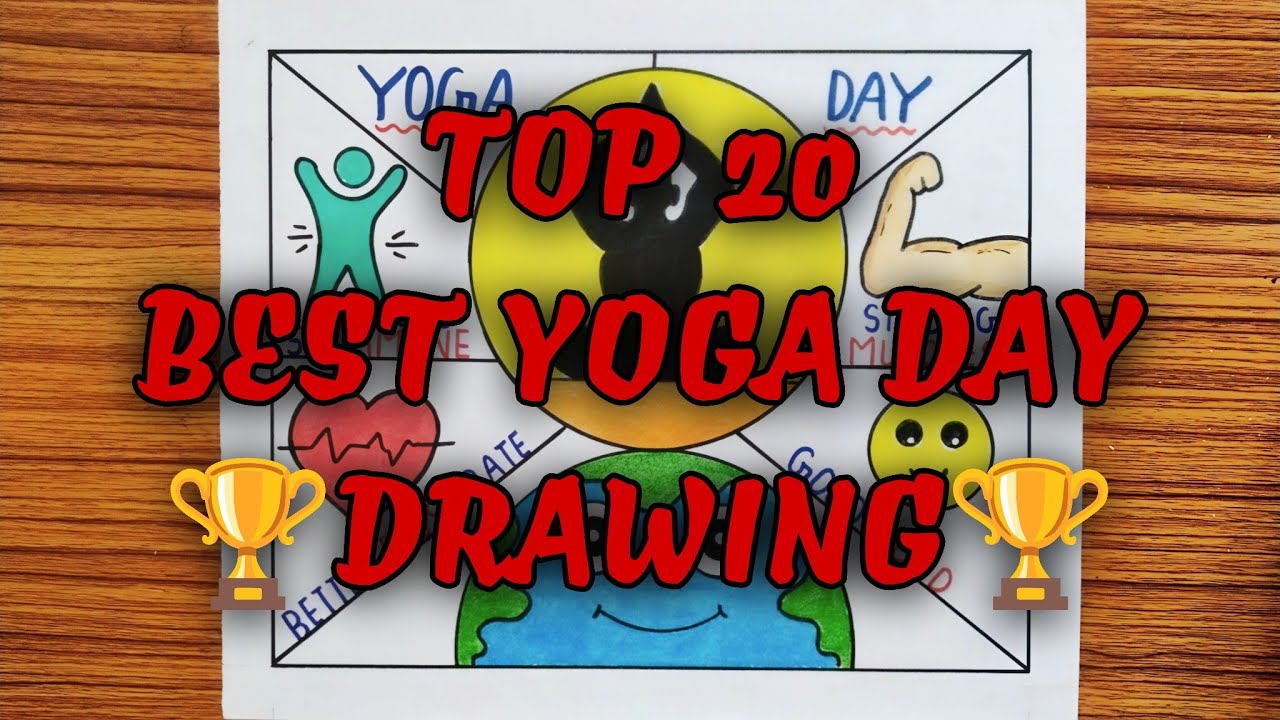Yoga Day Drawing / International Yoga Day Drawing / Yoga Day Poster Drawing / Yoga Day Drawing Easy