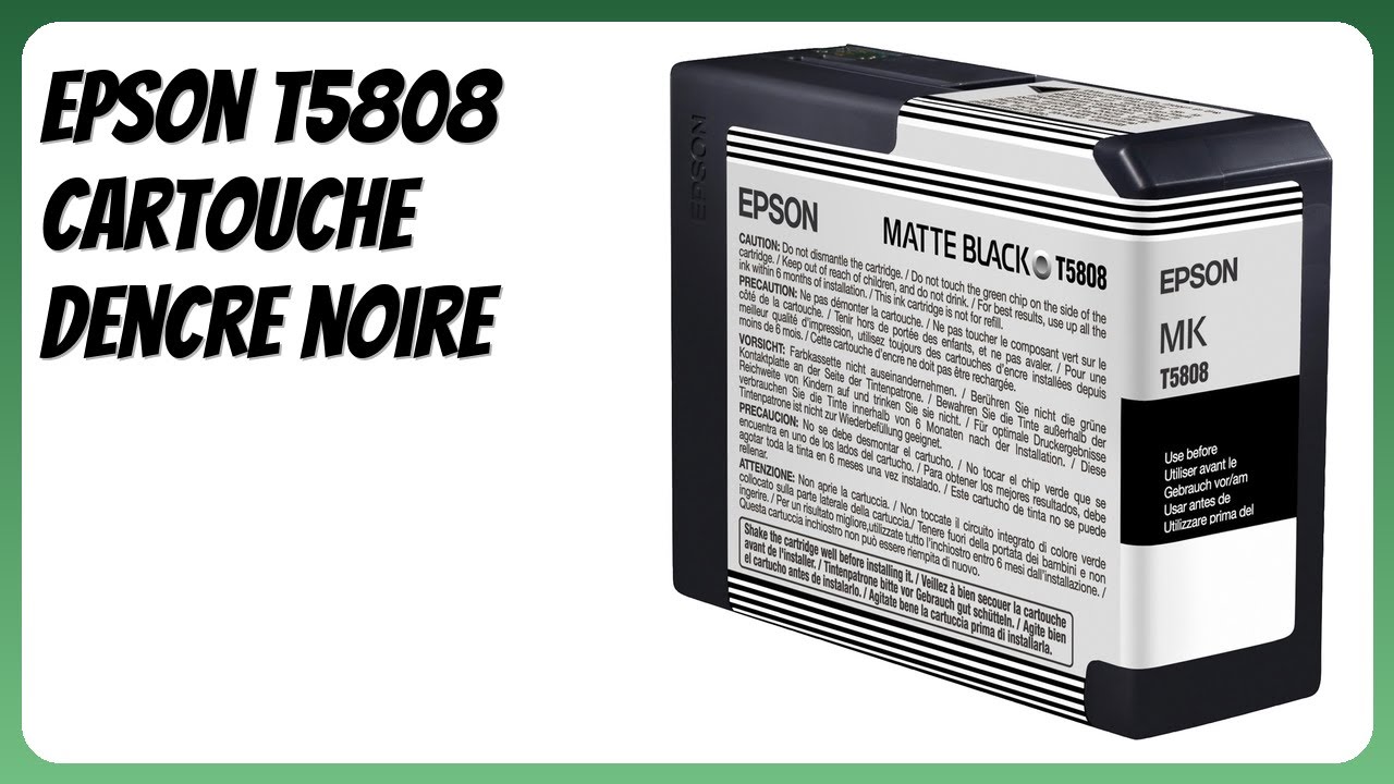 AVIS (2026) : Epson T5808 Cartouche dencre noire. DÉTAILS