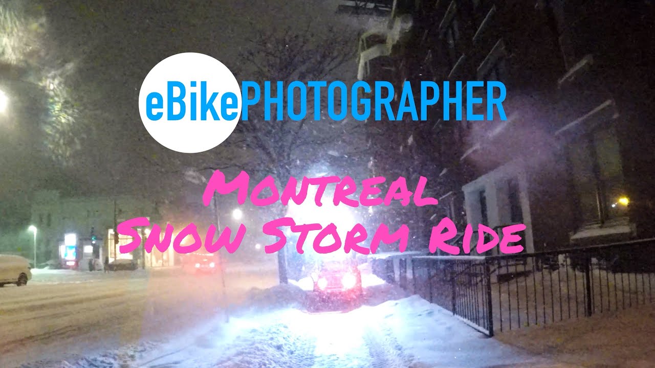 Riding a Montreal winter snow storm on electric fat bike.
