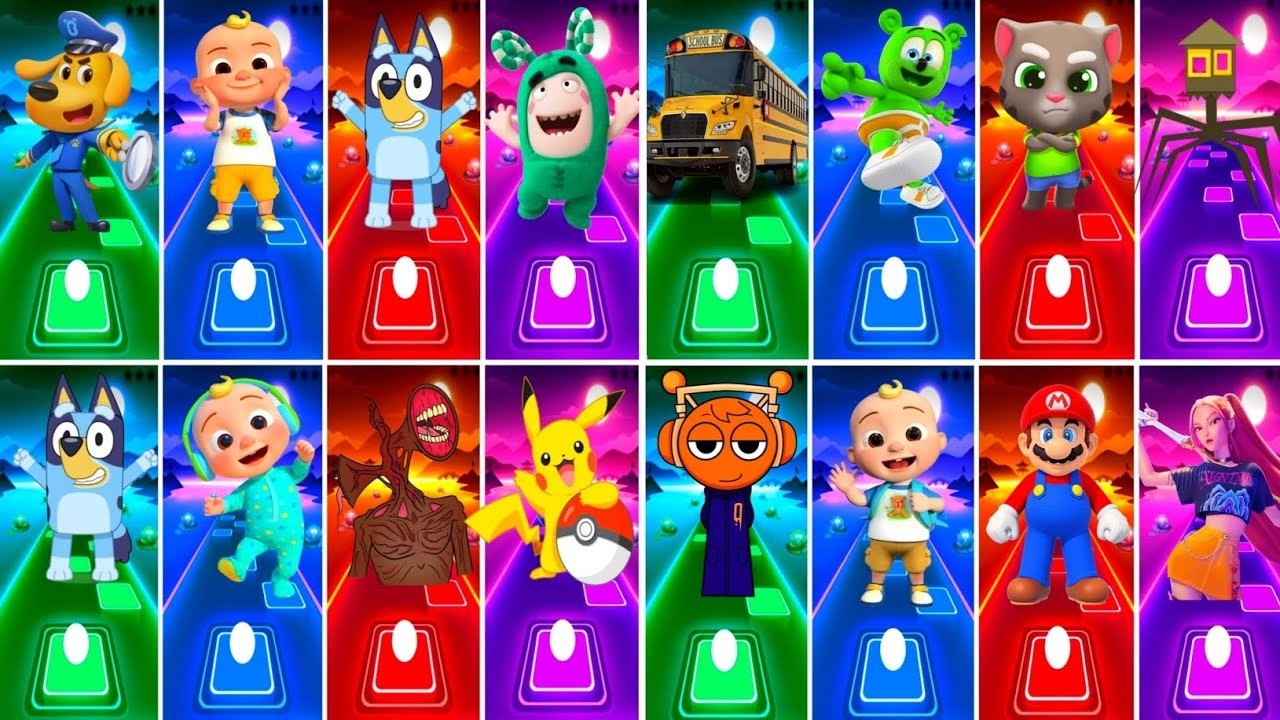 BUS EATER 🆚 SIRENHEAD 🆚TOILET MONSTER🆚 HOUSE HEAD 🆚 ODDBODS | Tiles Hop EDM Rush!