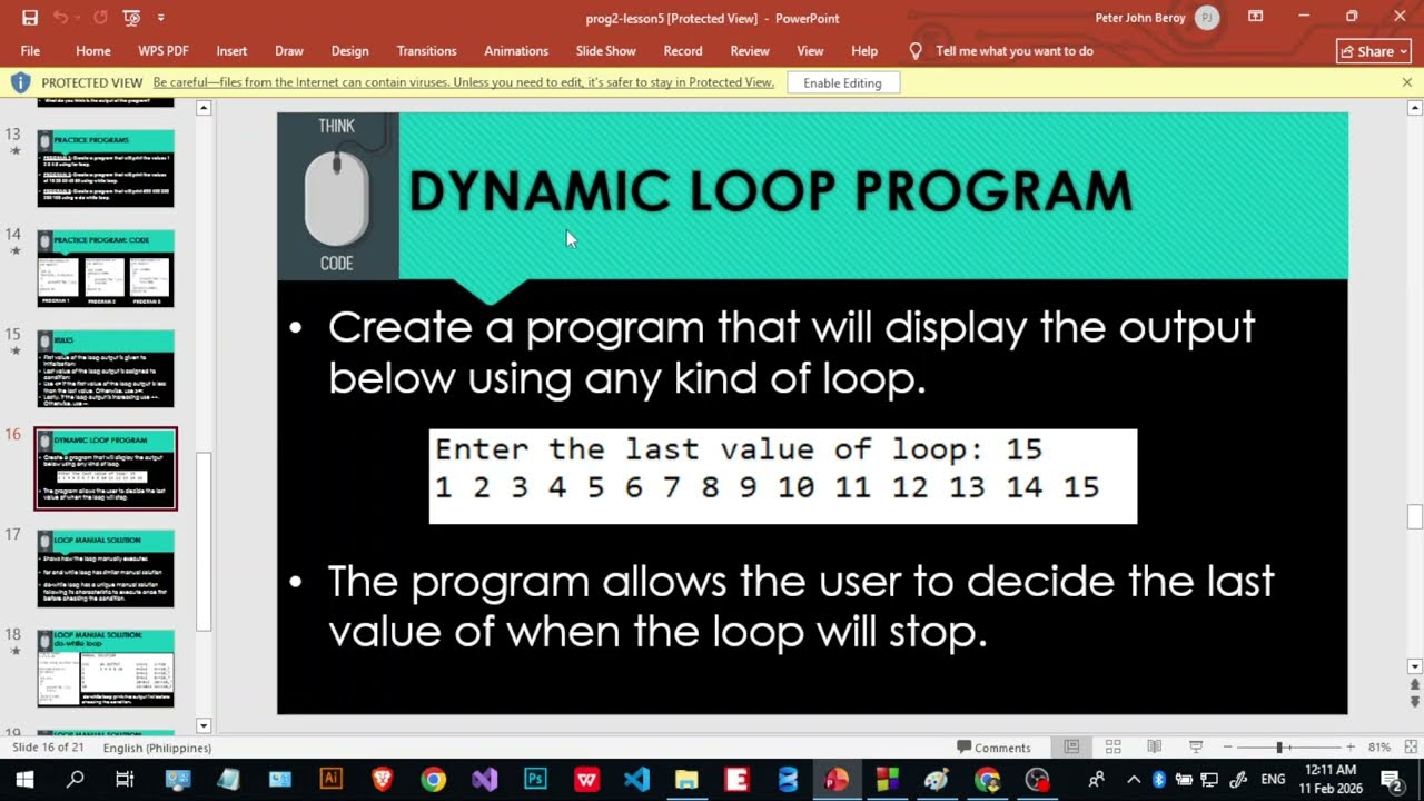 Dynamic Loop Program in C (Bisaya + English) | Part 5 &ndash; User Input Loop