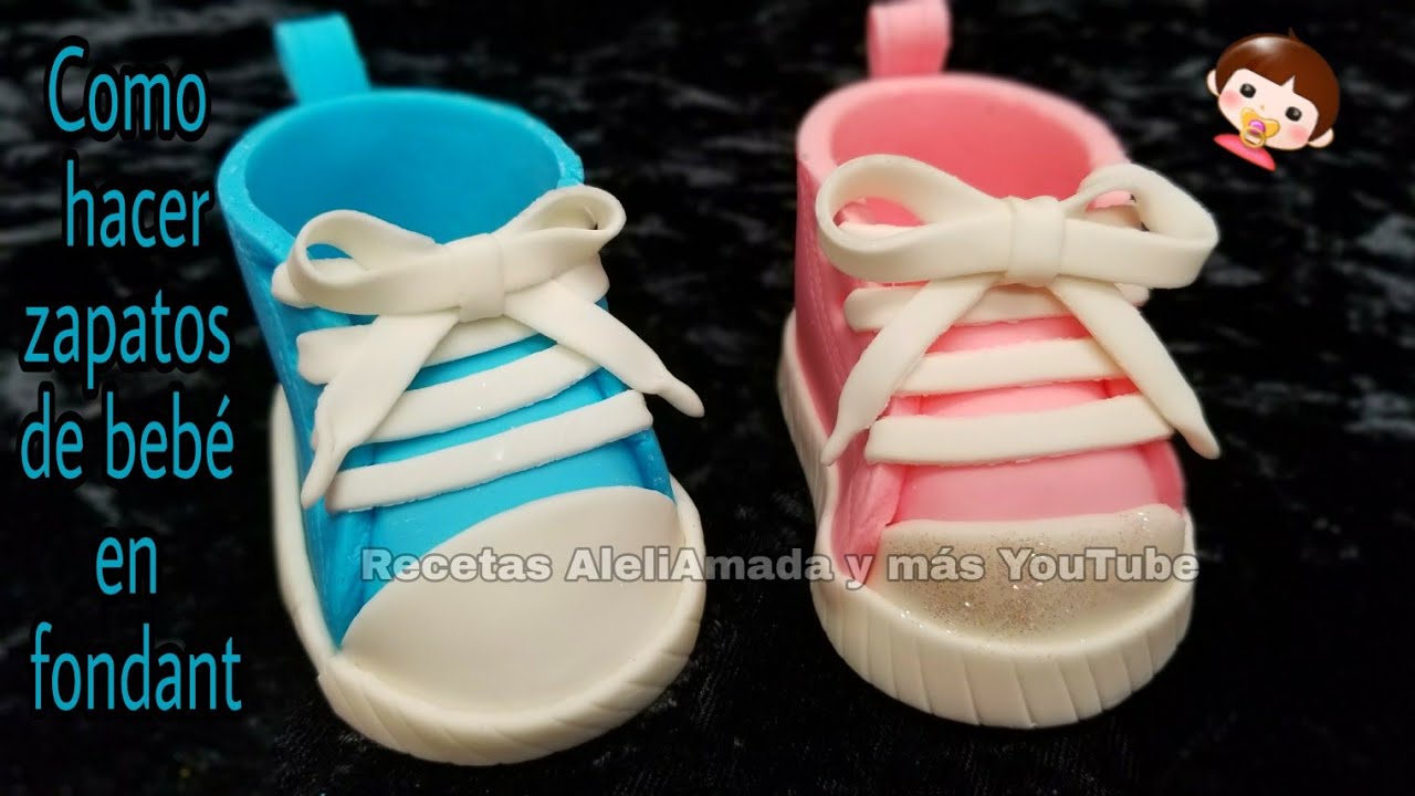 COMO HACER ZAPATOS DE BEBE EN FONDANT.