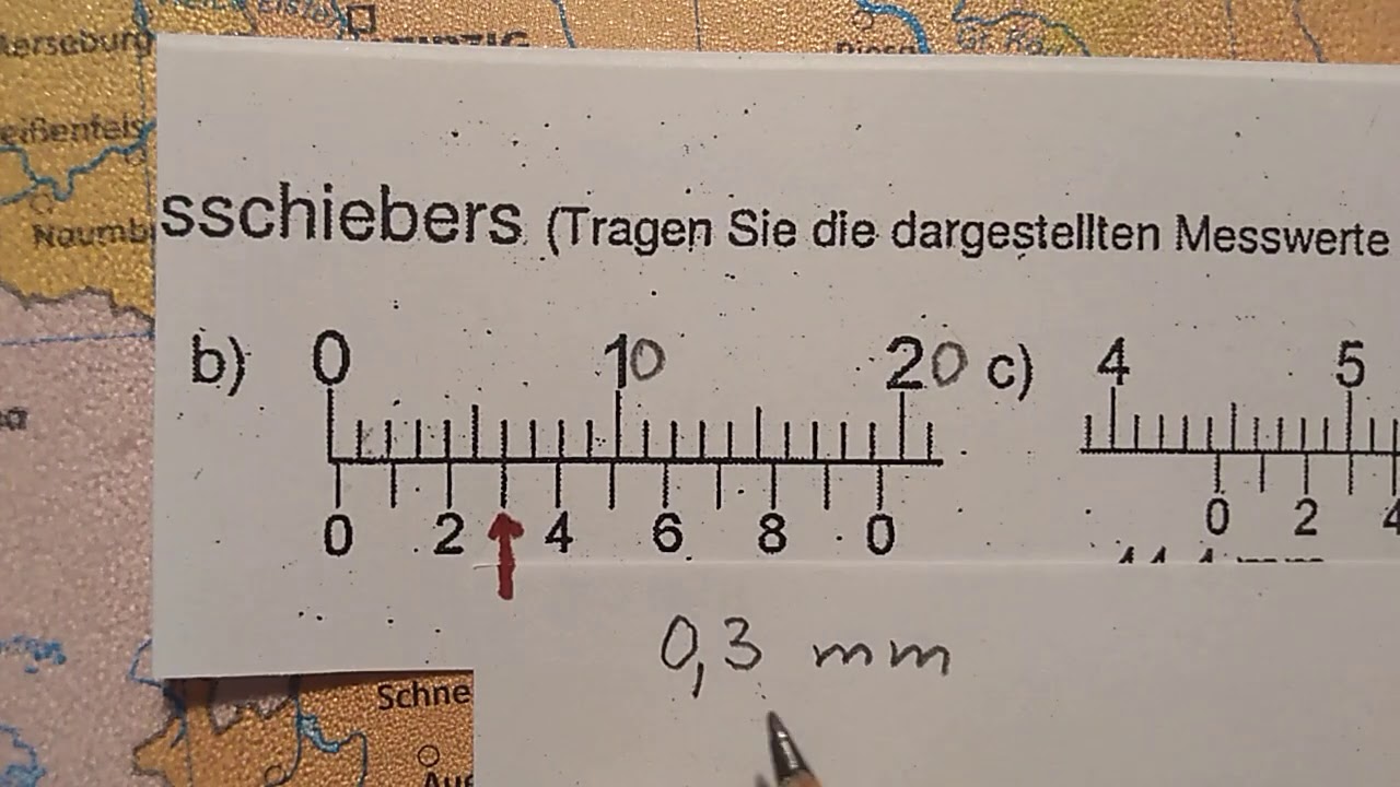 Messschieber Schieblehre Beispiele zum Ablesen des Nonius