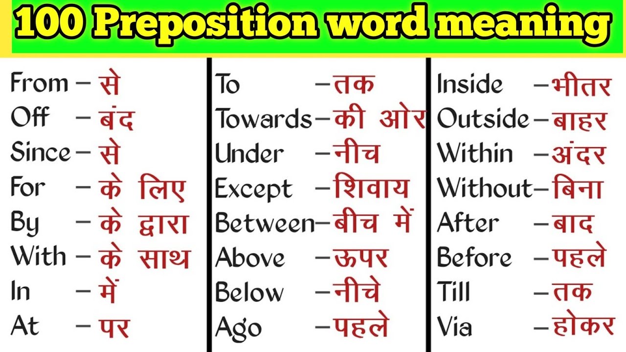 100 Preposition word meaning ll ⚡ increase your vocabulary ll vocabulary words meaning 