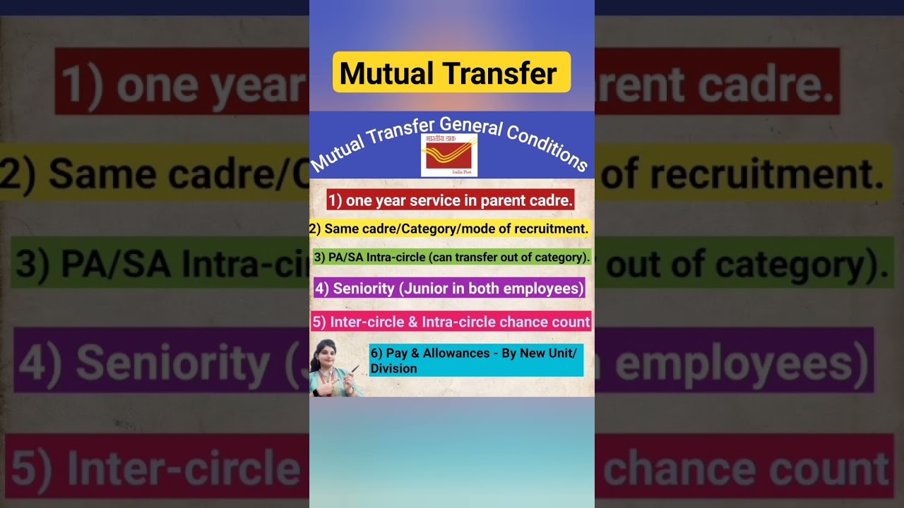 Mutual Transfer Rules in Department of Posts!!