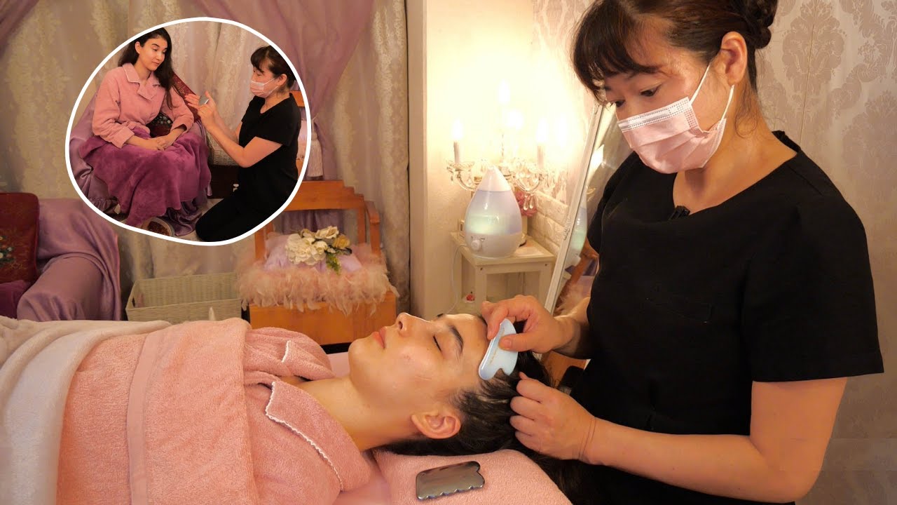 ASMR I got Migraine Healing Gua Sha Head Massage by Japanese professional in Japan (Soft spoken)