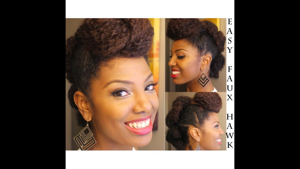 Easy Updo/Faux Hawk on Natural Hair: Reloaded