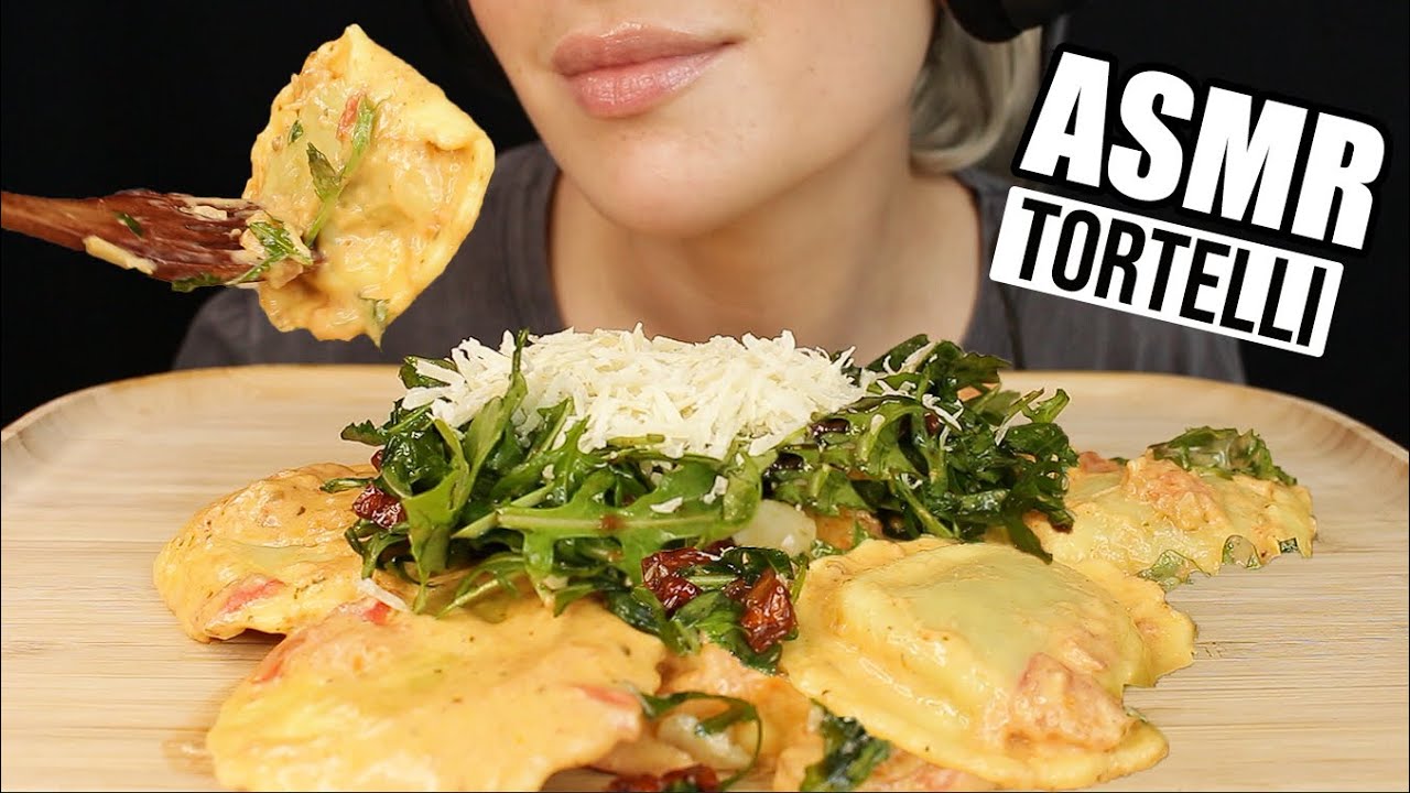 ASMR PASTA TORTELLI w/ SPINACH + RICOTTA RAVIOLI | MUKBANG EATING SOUNDS No Talking 먹방 | Kasmia ASMR