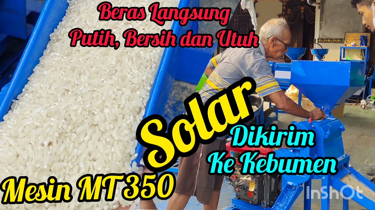 giling padi keliling// selep padi tanpa sekam// MT350Solar