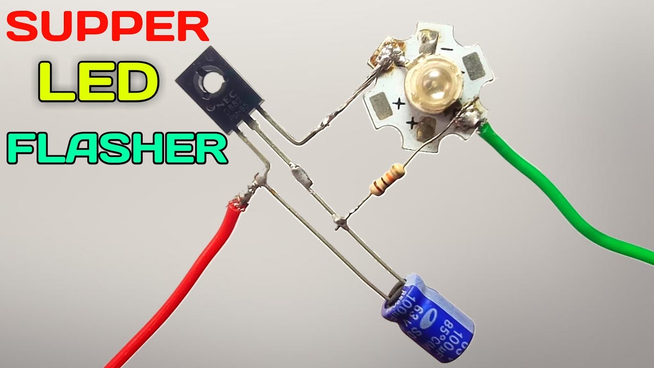 supper led blinking flasher circuit using one transistor