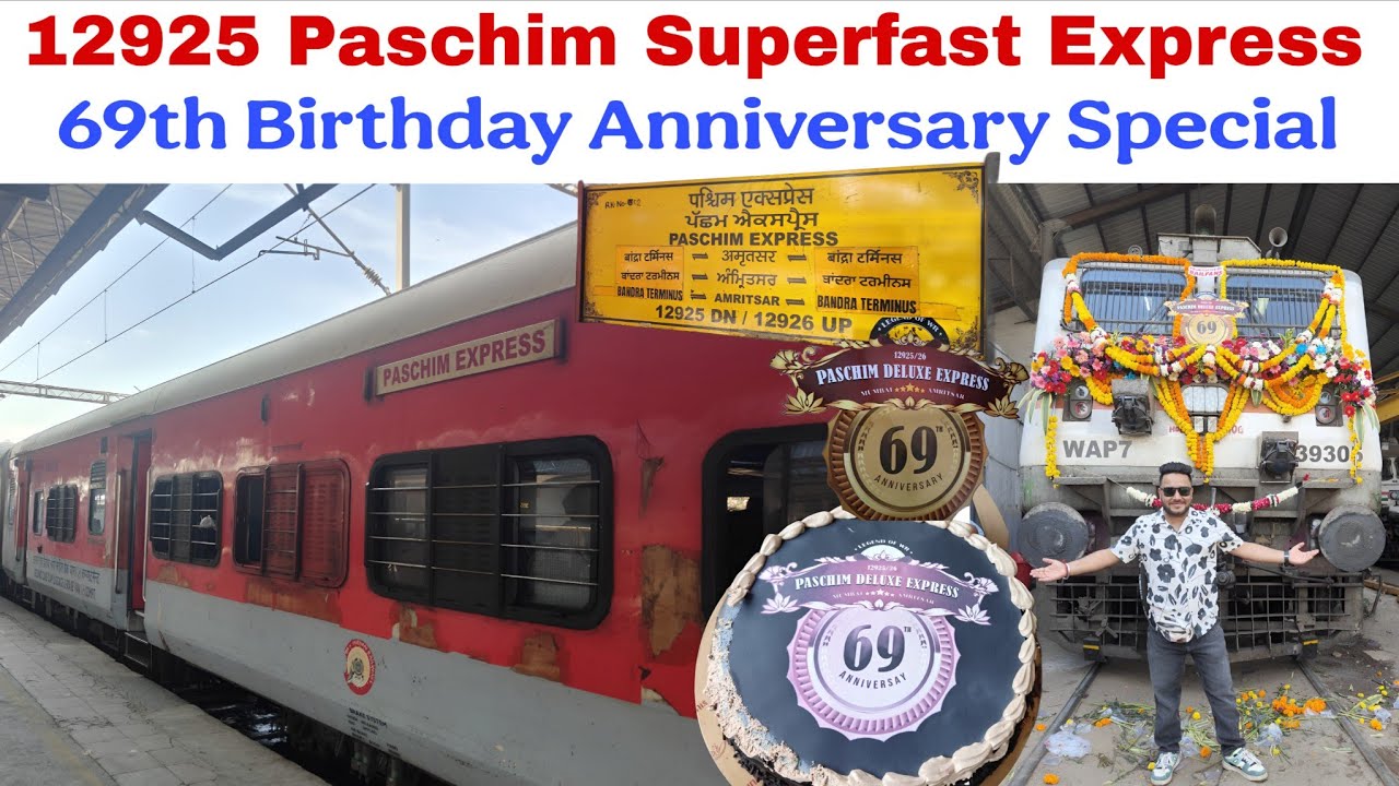 12925 Legendry Paschim SF Express Train Journey || 69th Anniversary Special Vlog ||