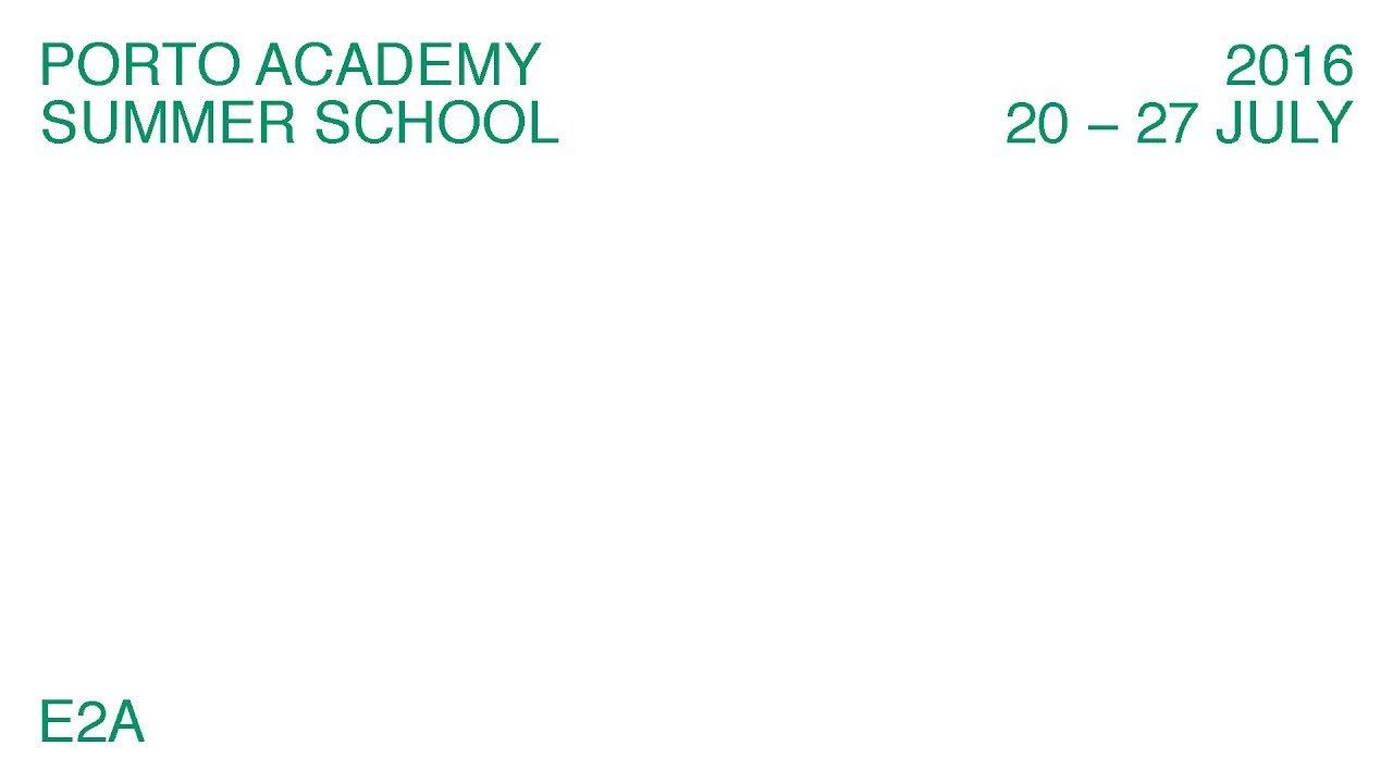 Porto Academy 2016 :: Piet Eckert 'E2A' Lecture