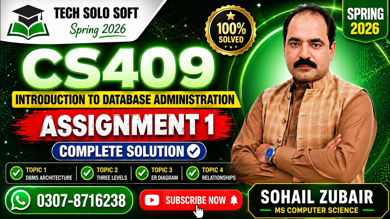 CS409 Assignment 1 Solution Spring 2026 | 100% Correct | CS409 Assignment 1 2026 | Tech Solo Soft