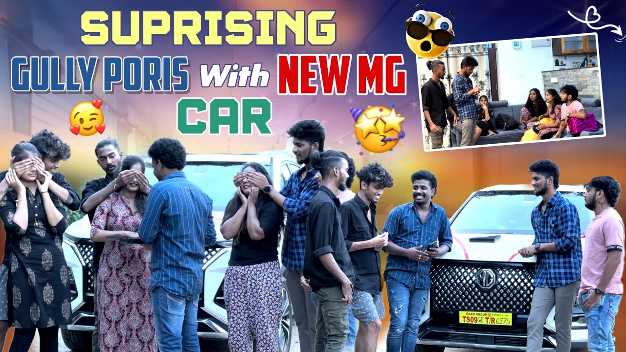 Surpriseing gully Poris with new MG car|team@rishi_stylish_official