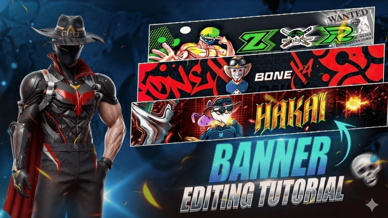 HOW TO MAKE PROFESSIONAL BANNER 🤩 LIKE ‪@zoroffxx‬ ‪@bonex4_ff‬Free fire gaming banner keyse bannay
