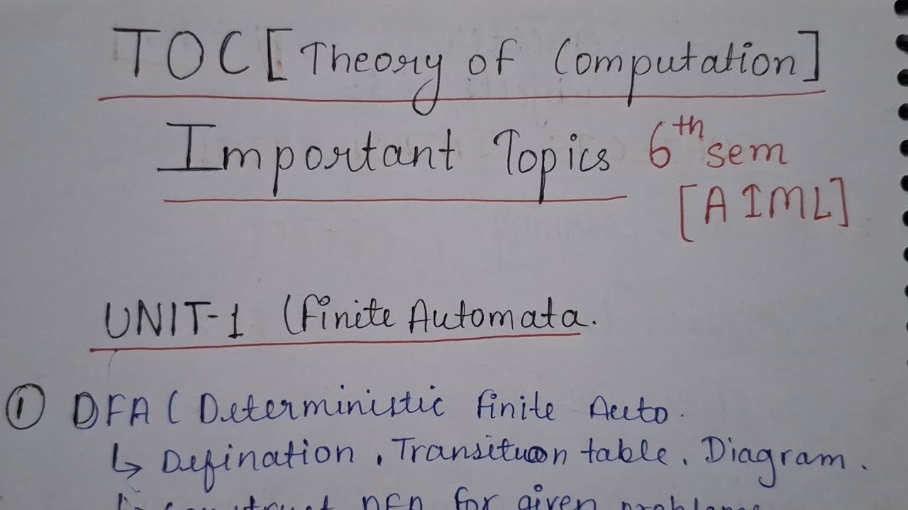 Theory of Computation Most Important Topics | RGPV | BTech | AI/ML | 6th Sem | Must Watch!✅️🫡 #imp