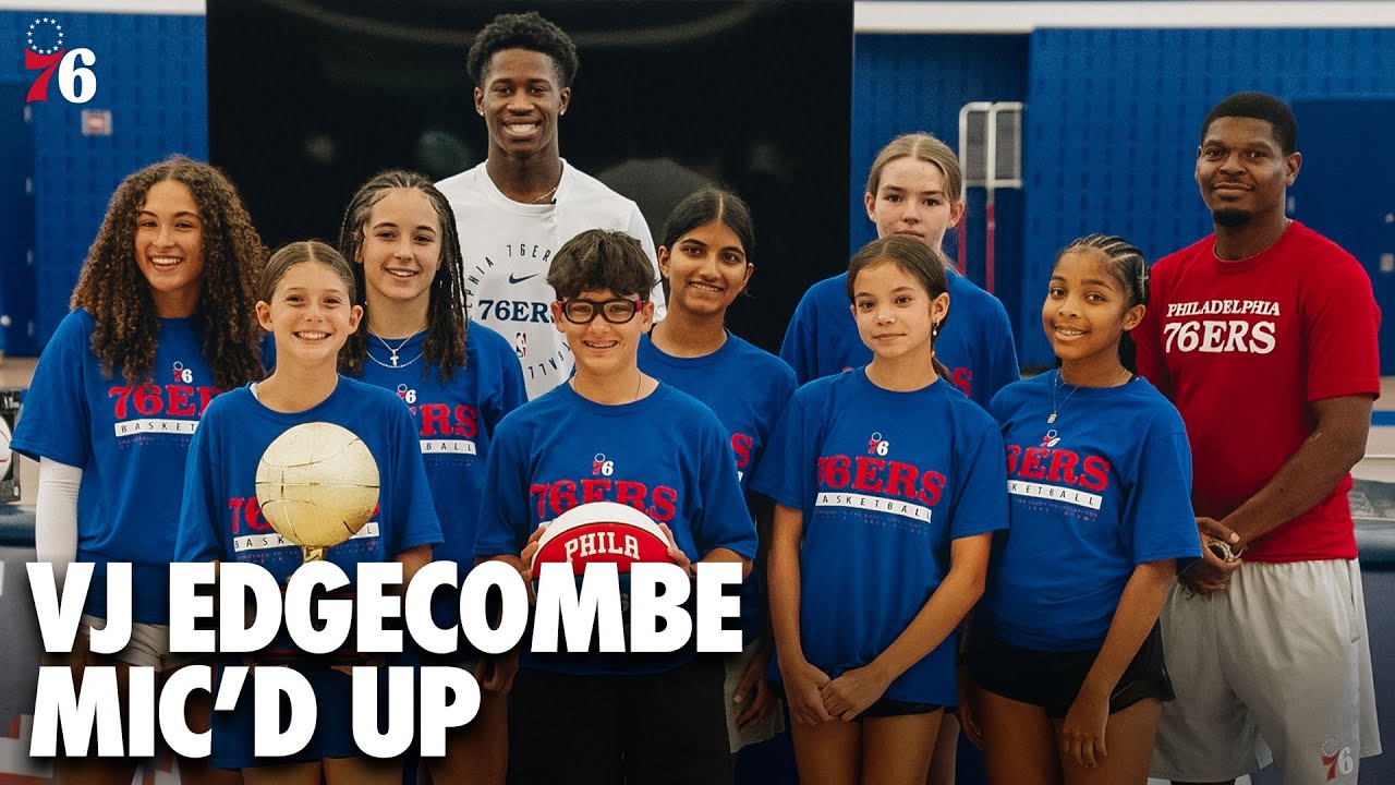 VJ Edgecombe MIC'D UP at Jr. 76ers Basketball Camp