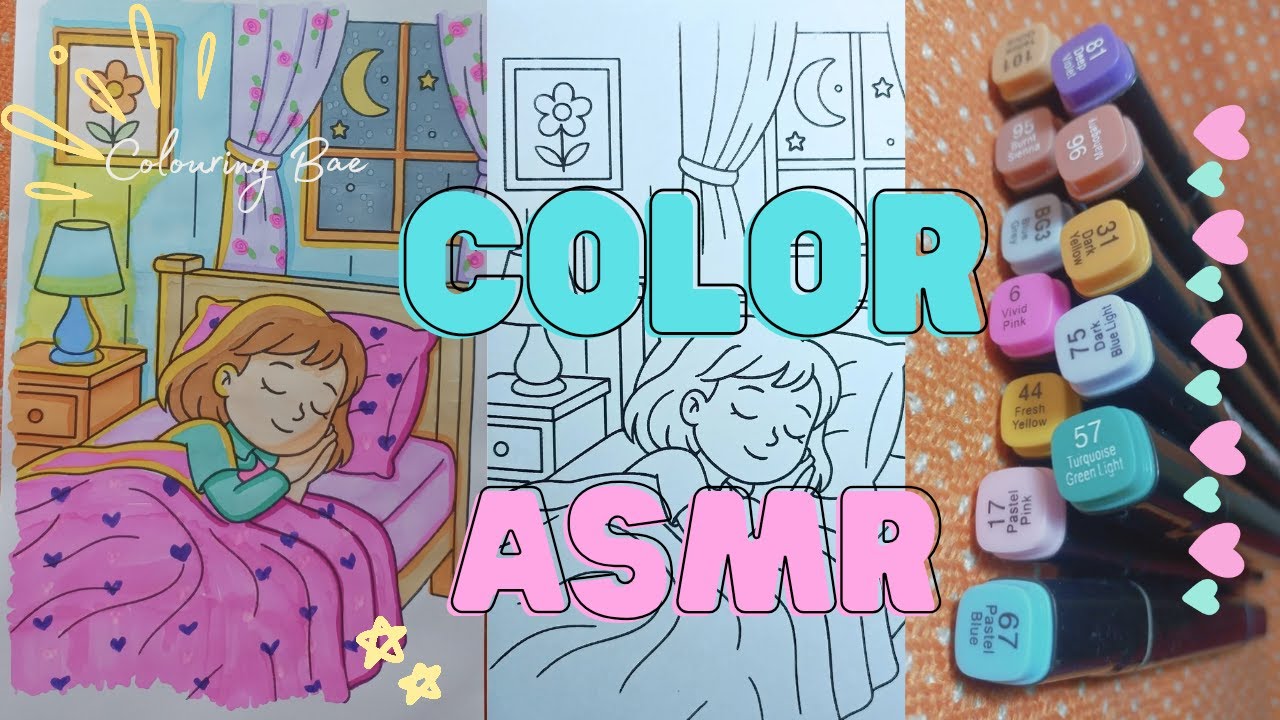 “Marker Colouring ASMR 🌸 | Quiet Colour with Me for Sleep & Calm” |Colouring Bae
