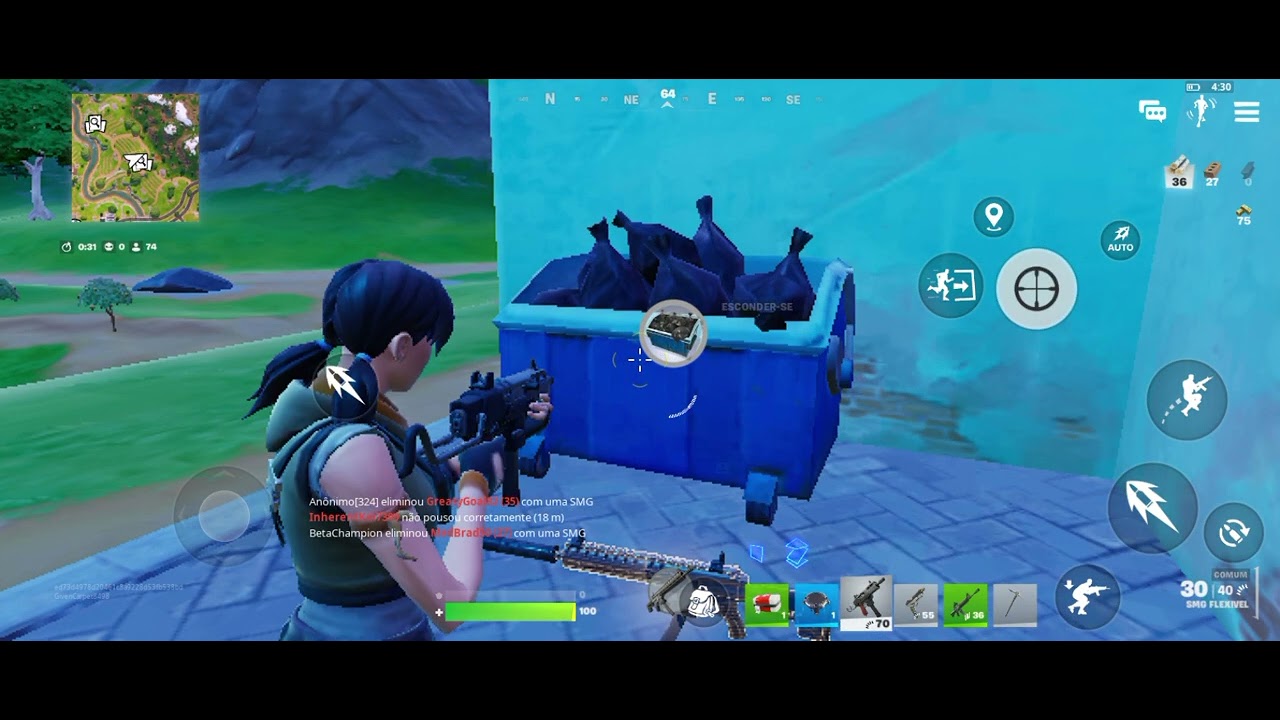 Jogando fortnite até ficar no top 10 em batalha Royale 