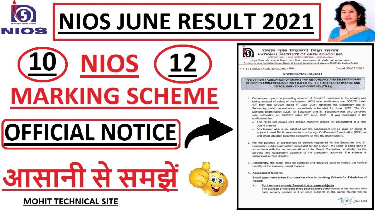 NIOS MARKING SCHEME OFFICIAL RELEASED 2021 l RESULT DATE UPDATE l