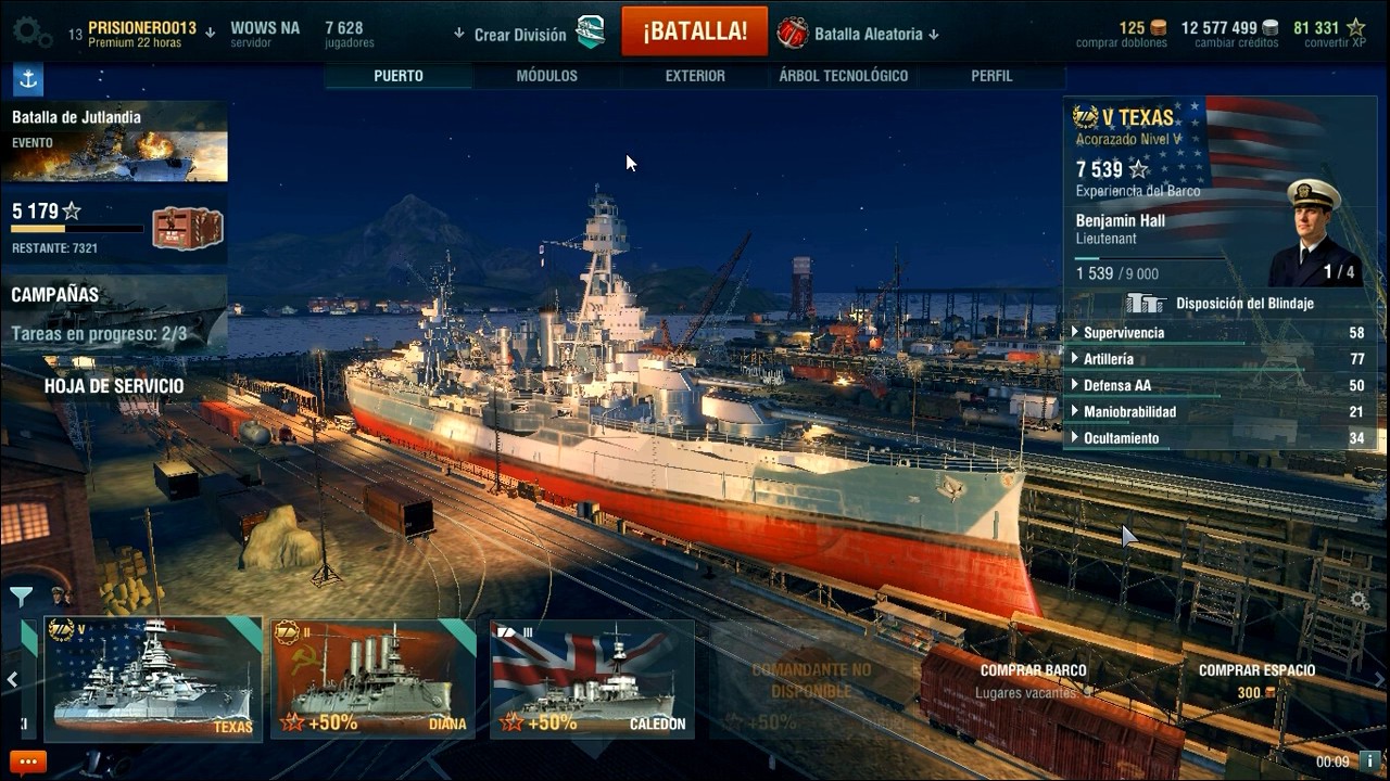 World of Warships Barcos premium de regalo.