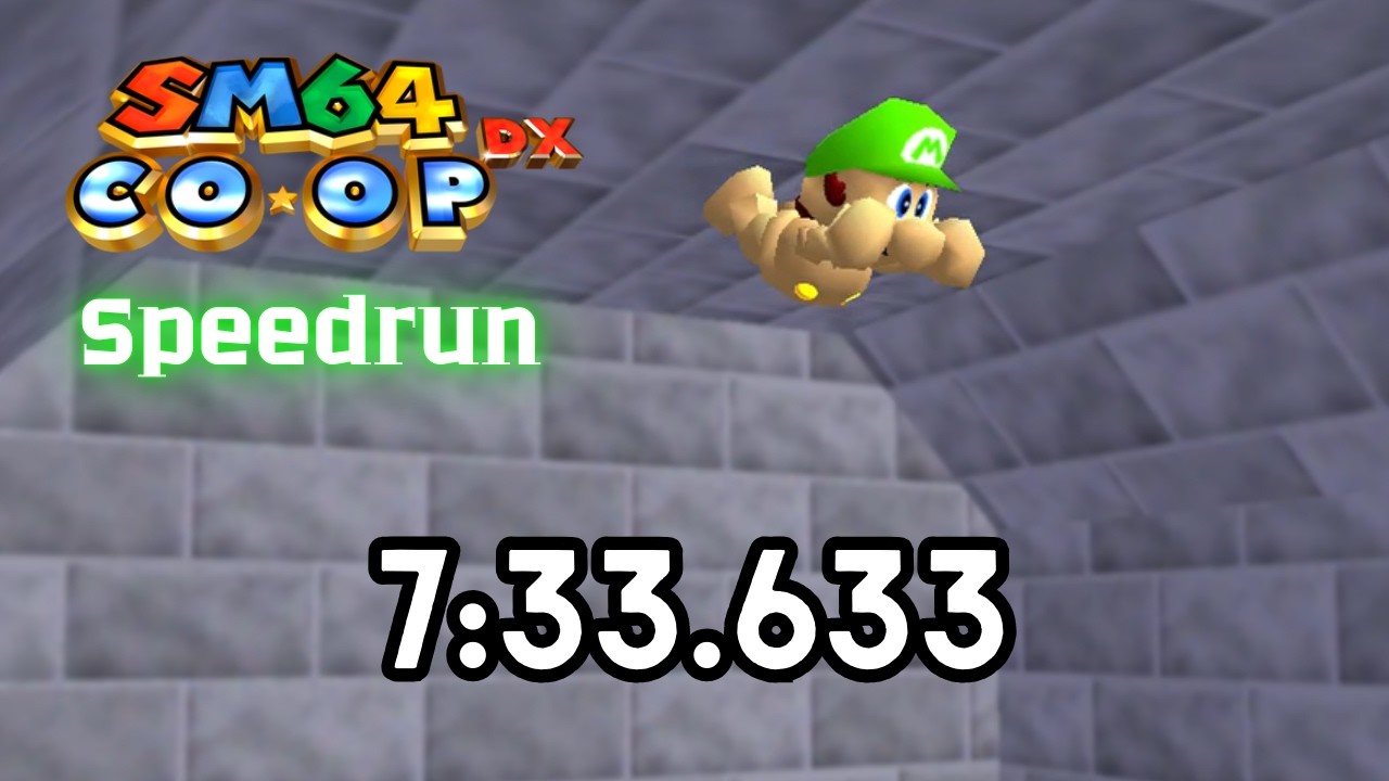 (NUEVO PB) Super Mario 64 COOPDX Speedrun 1 Star [7:33.633]