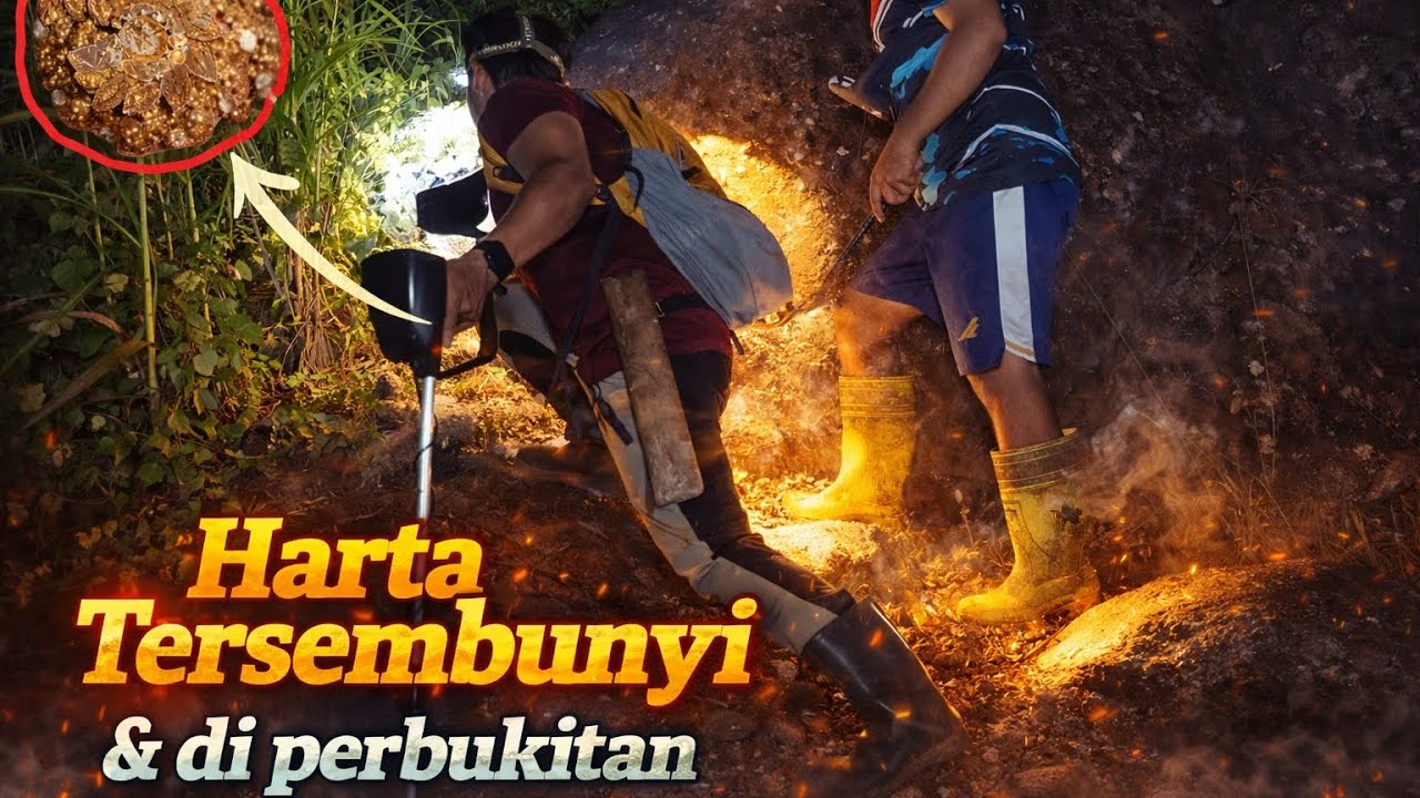 Mencari sisa sisa Harta karun peninggalan sejarah di kaki perbukitan.