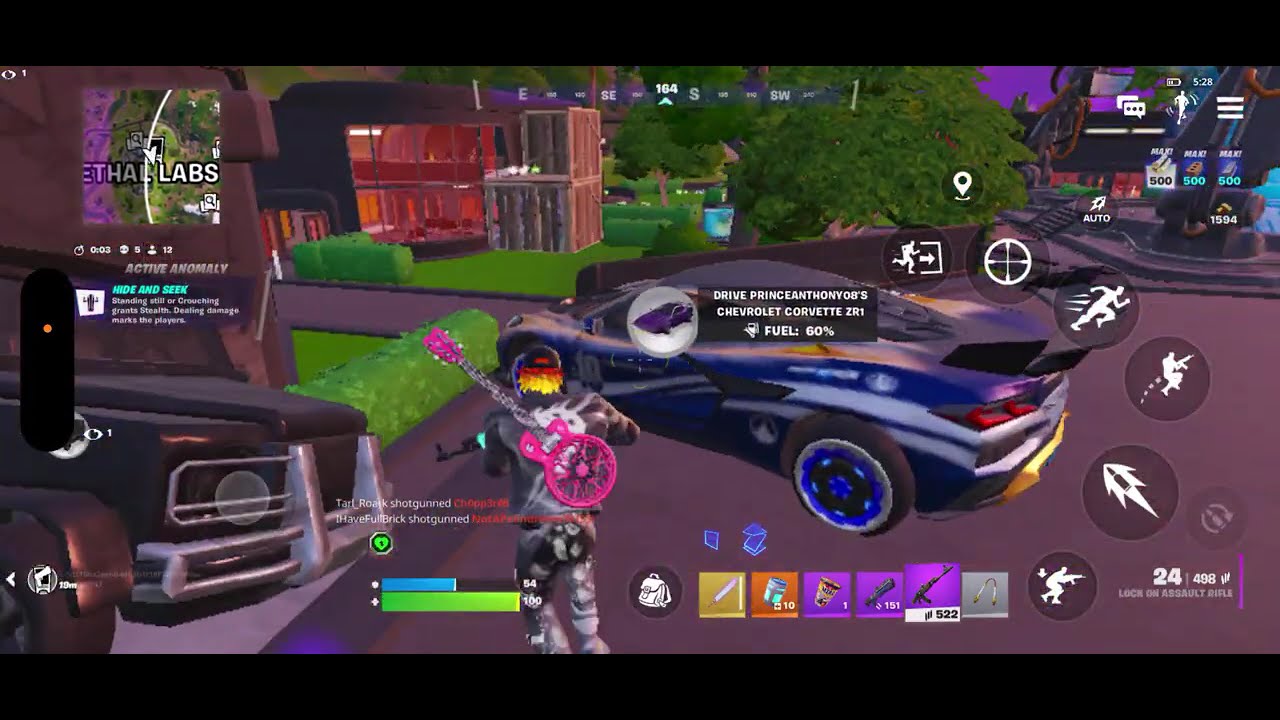 Playing Fortnite with new lock on assault rifle 