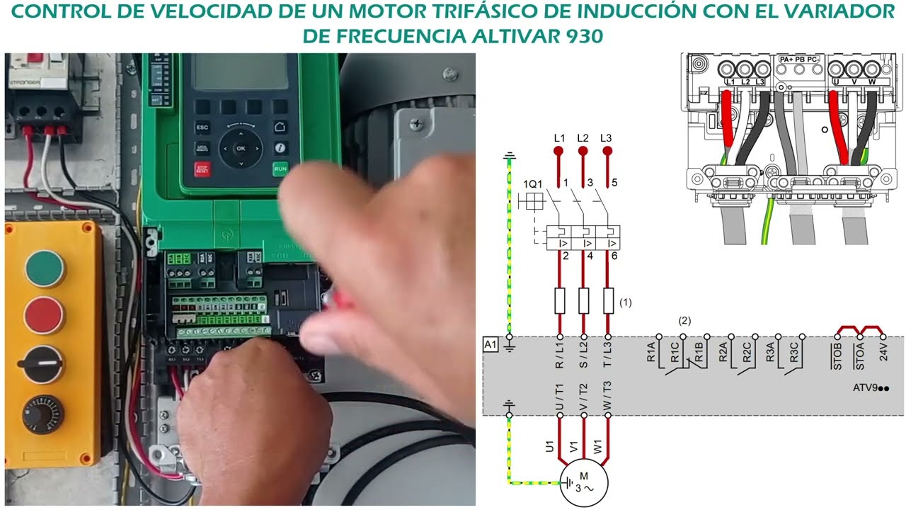 PRÁCTICA 3.2.2 Control de velocidad de un motor trifásico a 2 Hilos Variador Altivar 930 pot externo