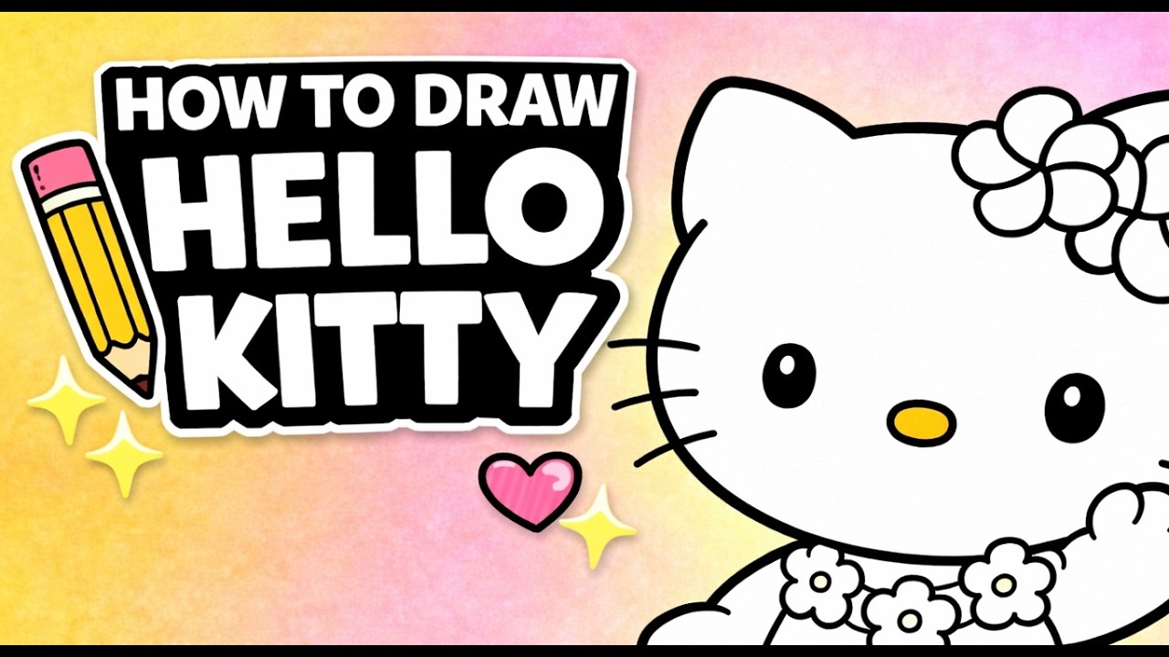 HOW TO DRAW HELLO KITTY | EASY HULA OUTFIT DRAWING FOR KIDS