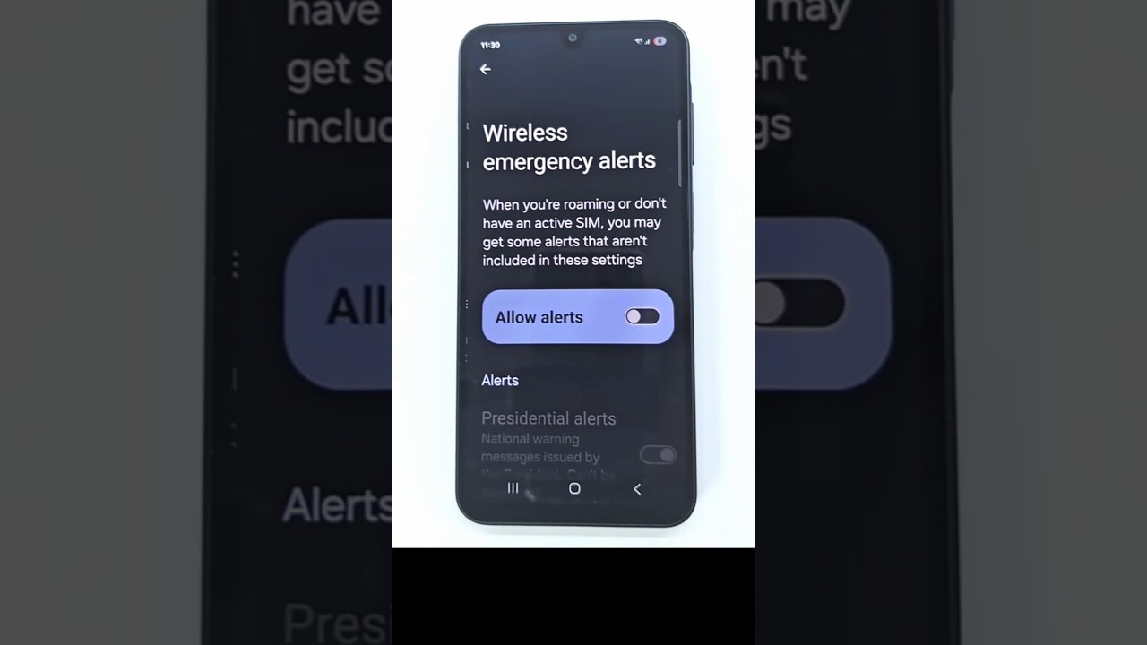 How to disable wireless emergency alert on Samsung Galaxy A26