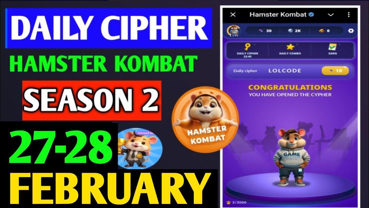 Hamster Kombat Dev Game Daily Cipher 27 February | Hamster Kombat Daily Cipher Code | Daily Combo