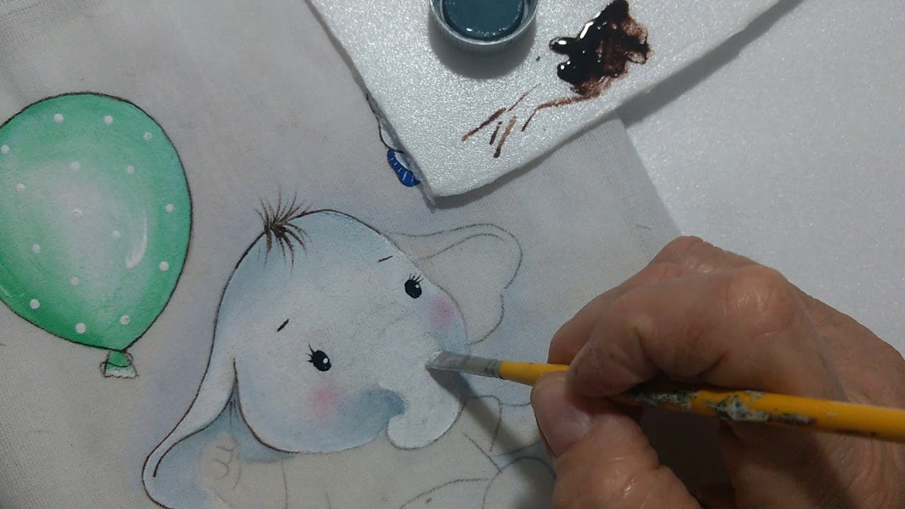 Pintura em fralda, para iniciantes (aula 6), como fazer contorno em uma pintura