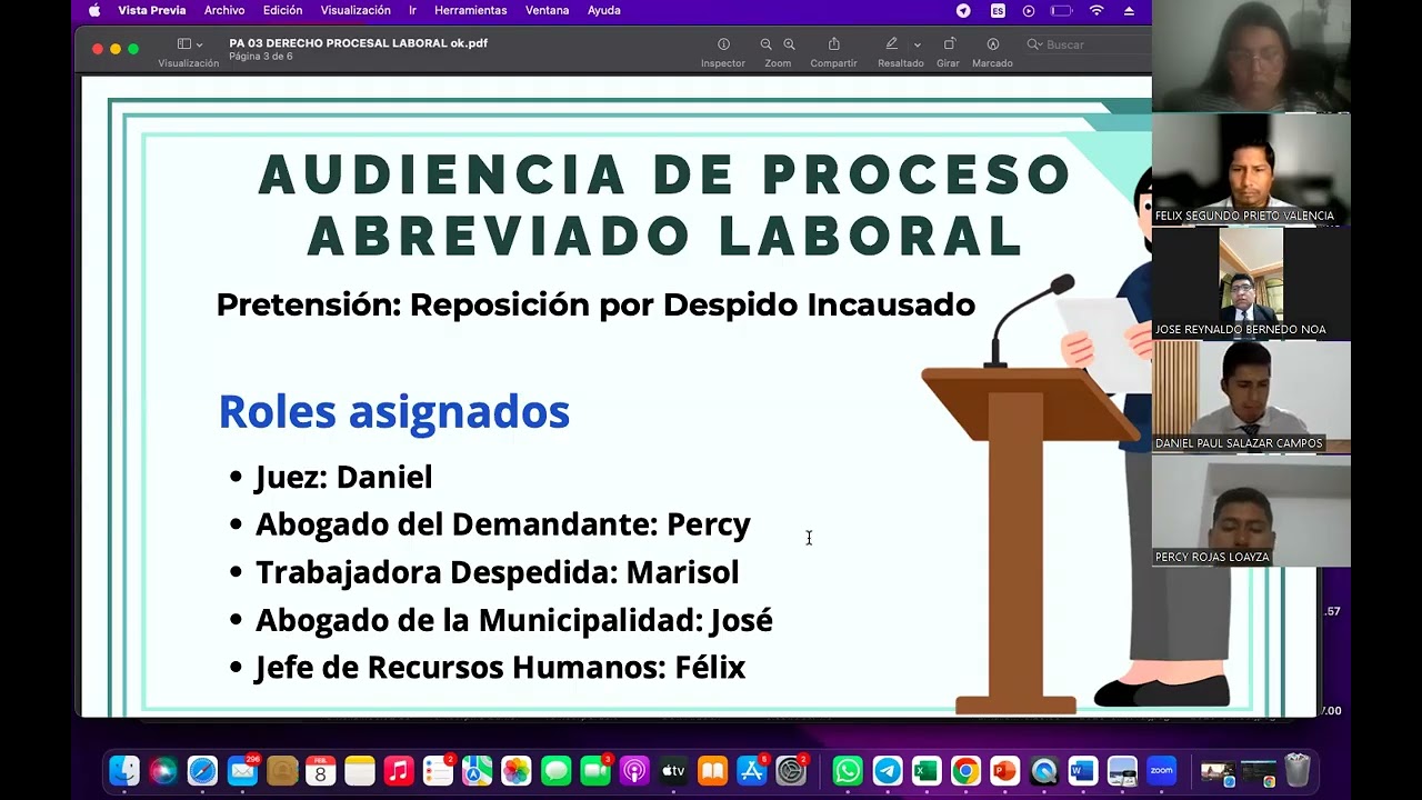 SIMULACION DE AUDIENCIA CONFORME A LA NUEVA LEY PROCESAL DEL TRABAJO (LEY 29497) UC.