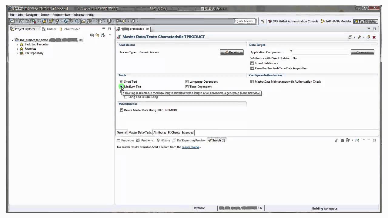 How to create an InfoObject (Characteristic)