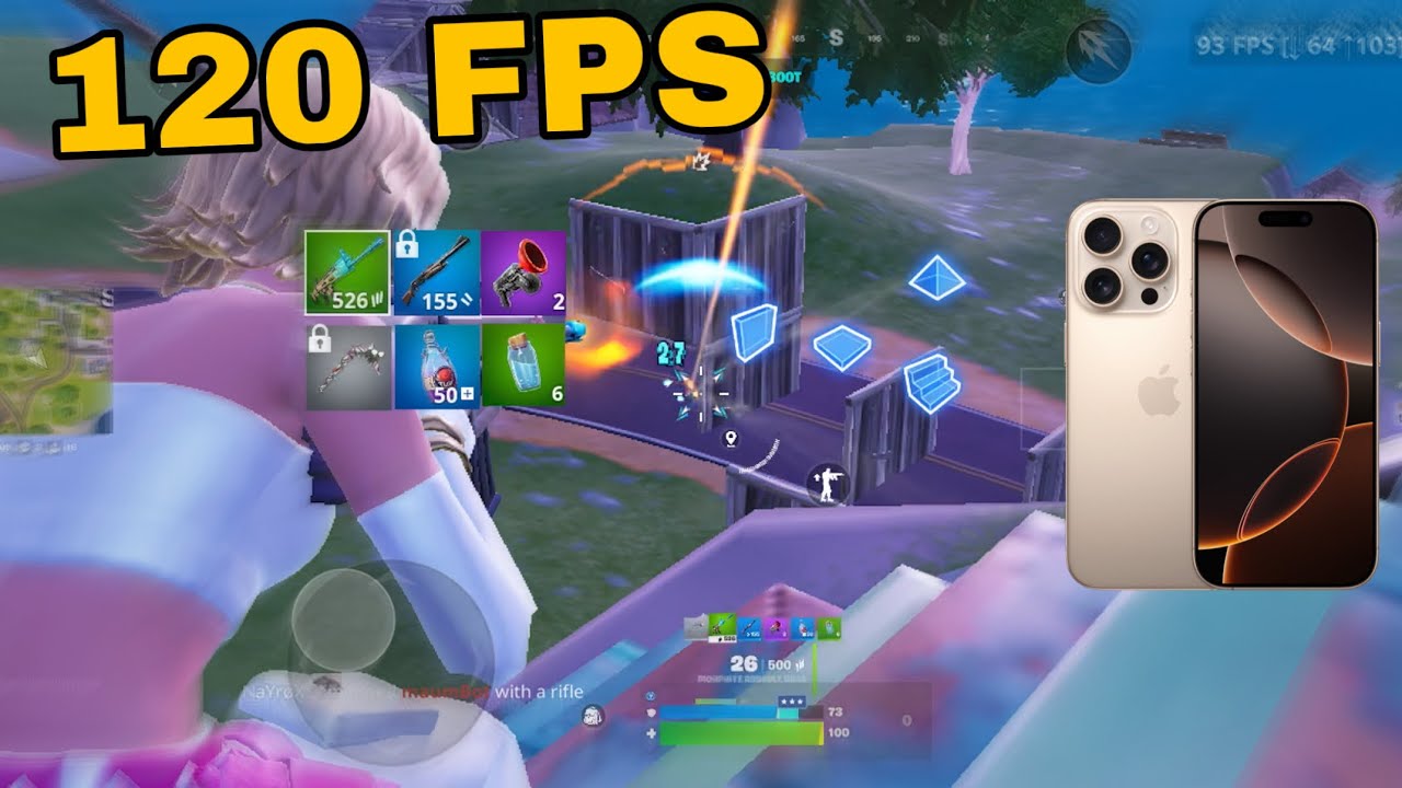 iPhone 16 Pro 120 Fps Fortnite Mobile Gameplay *New Reload Ranked Season | Road To Unreal*