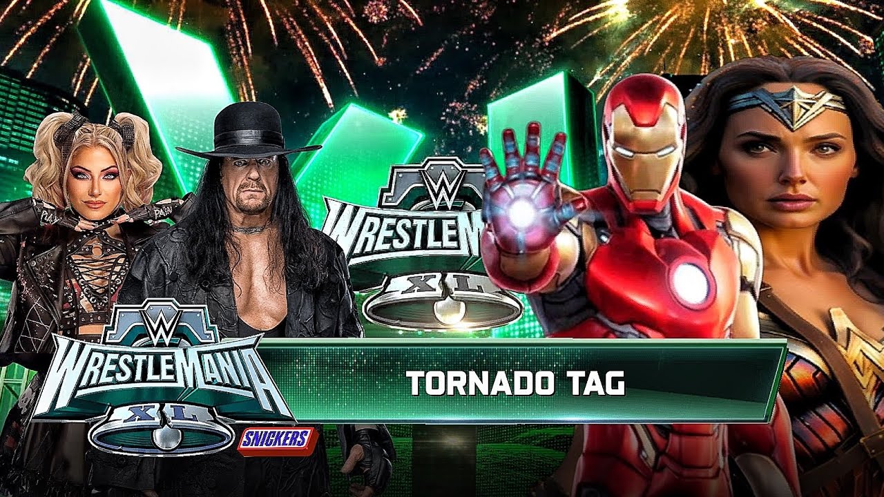 Undertaker And Alexa Bliss Vs Iron Man And Wonder Women - Tag Team Match At WWE Wrestlemania