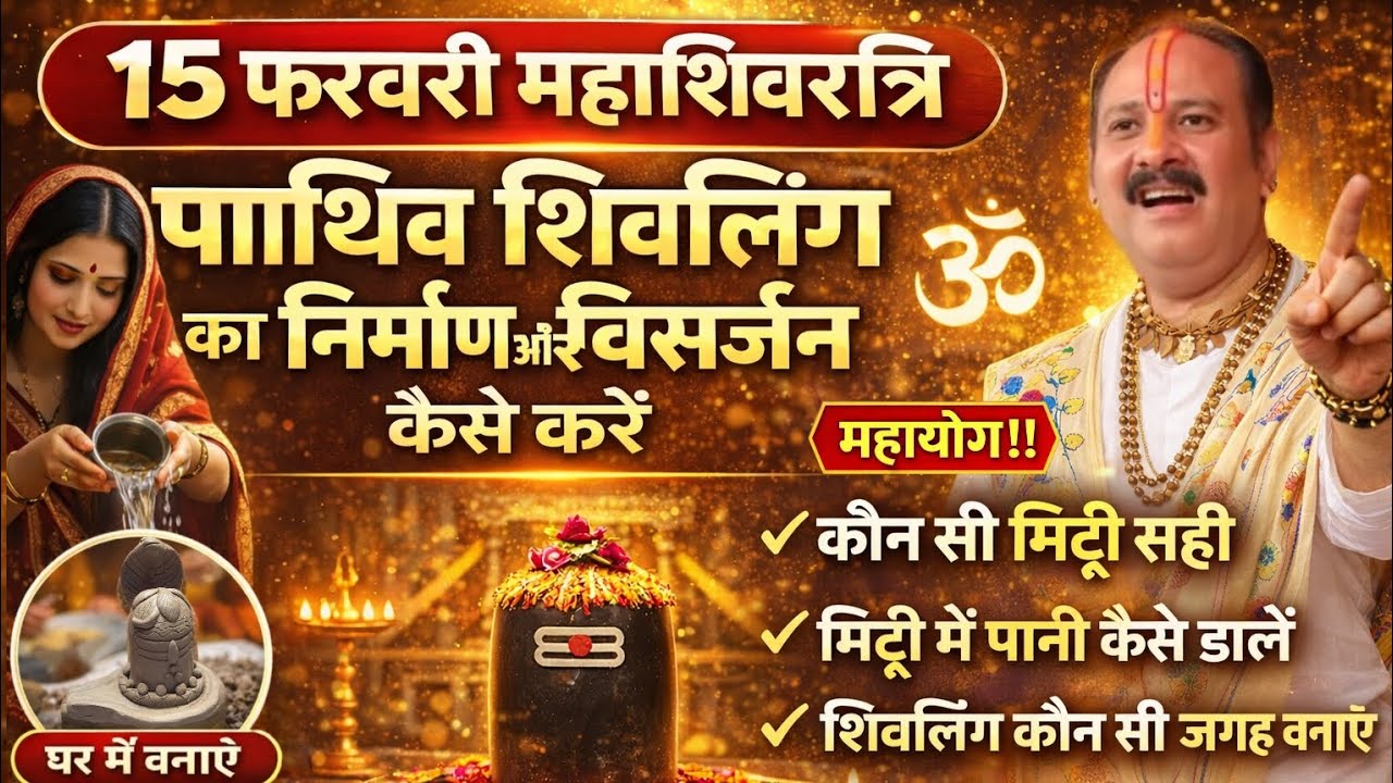 15 फरवरी महाशिवरात्रि 2026 पार्थिव शिवलिंग की सही विधि | निर्माण और विसर्जन कैसे करें #mahashivratri