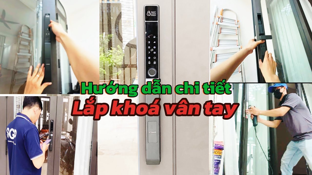 Hướng dẫn chi tiết cách lắp đặt khoá vân tay cửa nhôm xingfa | smart door lock installation video